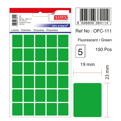 Tanex Ofc-111 Yeşil Ofis Etiketi