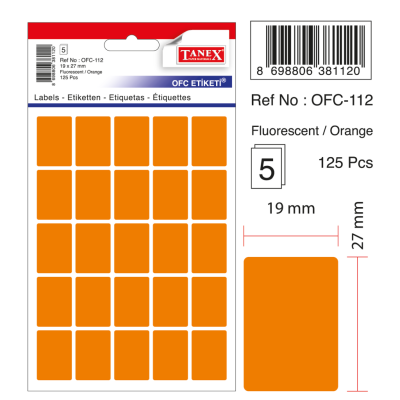 Tanex Ofc-112 Flo Turuncu Ofis Etiketi