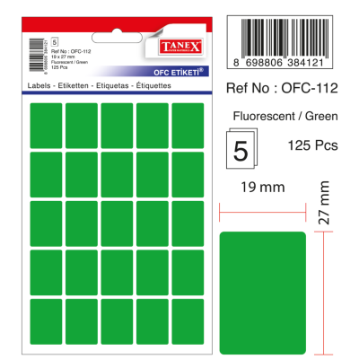 Tanex Ofc-112 Flo Yeşil Ofis Etiketi