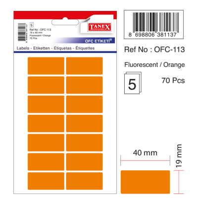 Tanex Ofc-113 Flo Turuncu Ofis Etiketi