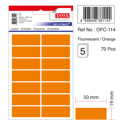 Tanex Ofc-114 Flo Turuncu Ofis Etiketi