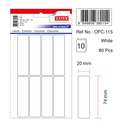 Tanex Ofc-115 Beyaz Ofis Etiketi