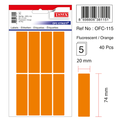 Tanex Ofc-115 Flo Turuncu Ofis Etiketi