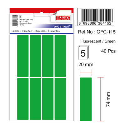 Tanex Ofc-115 Flo Yeşil Ofis Etiketi