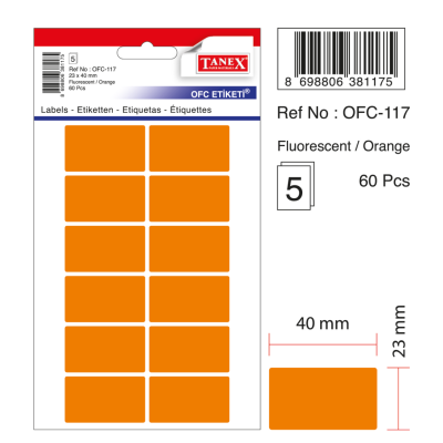 Tanex Ofc-117 Flo Turuncu Ofis Etiketi