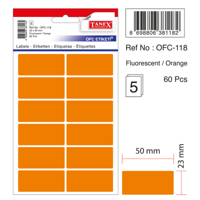 Tanex Ofc-118 Flo Turuncu Ofis Etiketi