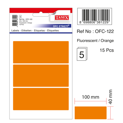 Tanex Ofc-122 Flo Turuncu Ofis Etiketi