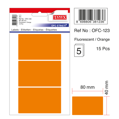 Tanex Ofc-123 Flo Turuncu Ofis Etiketi