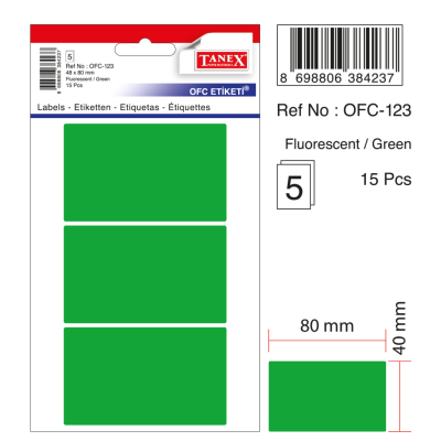 Tanex Ofc-123 Flo Yeşil Ofis Etiketi