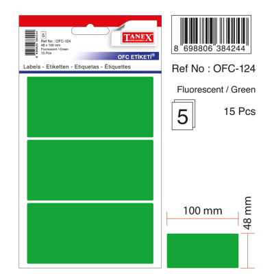 Tanex Ofc-124 Flo Yeşil Ofis Etiketi