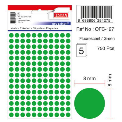 Tanex Ofc-127 Flo Yeşil Ofis Etiketi