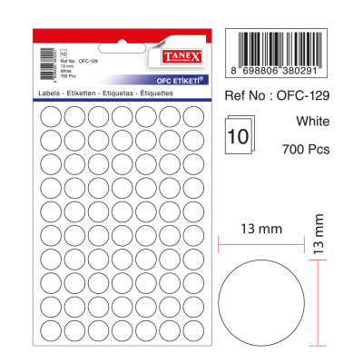 Tanex Ofc-129 Beyaz Ofis Etiketi