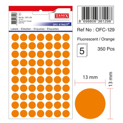 Tanex Ofc-129 Flo Turuncu Ofis Etiketi