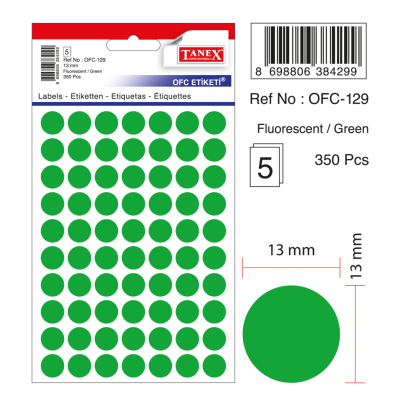 Tanex Ofc-129 Flo Yeşil Ofis Etiketi