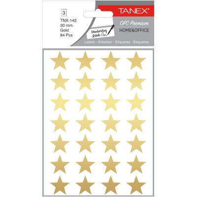 Tanex Ofc-142 Gold Yıldız Etiketi 20mm 84 Lü Paket