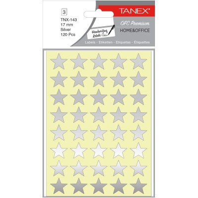 Tanex Ofc-143 Silver Yıldız Etiketi 17mm 84 Lü Paket