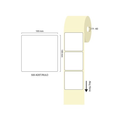 Tanex Termal Rulo Etiketi 100 x 100 mm 500 Adet