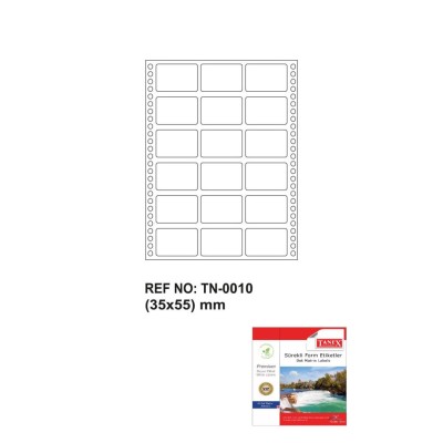 Tanex Tn-0010 Sürekli Form Etiketi 35x55mm