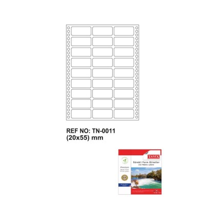 Tanex Tn-0011 Sürekli Form Etiketi 20x55mm