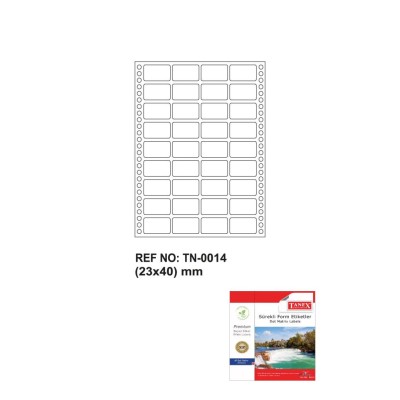 Tanex Tn-0014 Sürekli Form Etiketi 23x40mm