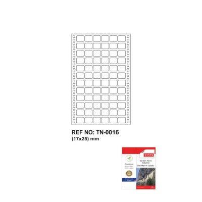 Tanex Tn-0016 Sürekli Form Etiketi 17x25mm