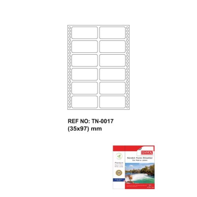 Tanex Tn-0017 Sürekli Form Etiketi 35x97mm