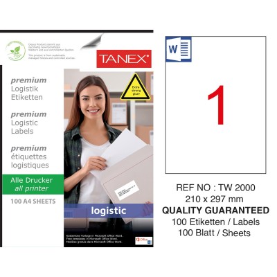 Tanex Tw-2000 Sevkiyat ve Lojistik Etiketi 210x297 mm