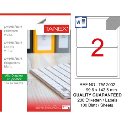 Tanex TW-2002 199,6x143,5 mm Laser Etiket