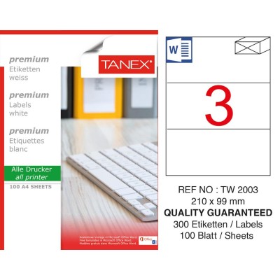 Tanex TW-2003 210x99 mm Laser Etiket