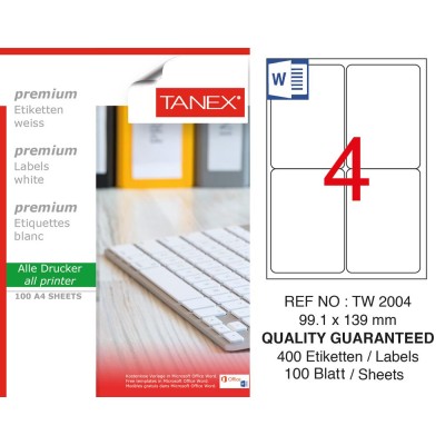 Tanex Tw-2004 Laser Etiket  99,1 x 139 mm