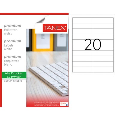 Tanex TW-2020 95x26mm Sökülebilir Etiket 100 Lü