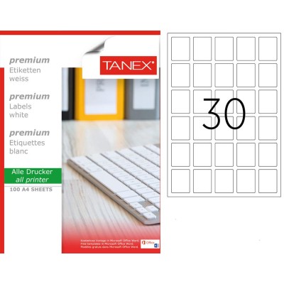 Tanex TW-2030 38x44,5mm Sökülebilir Etiket 100 Lü