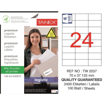 Tanex Tw-2037 Sevkiyat ve Lojistik Etiketi 70x37,125mm