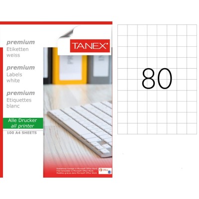 Tanex TW-2080 26,25x29,7mm Sökülebilir Etiket 100 Lü