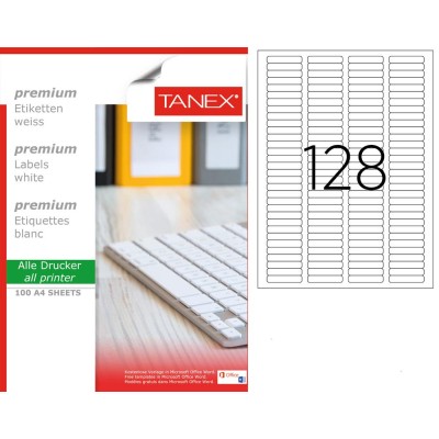 Tanex TW-2096 43,2x8,5 mm Laser Etiket