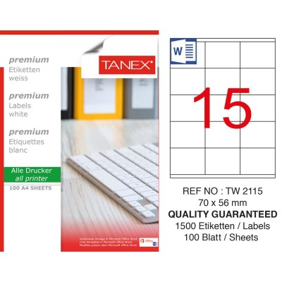 Tanex Tw-2115 Laser Etiket  70 x 56 mm