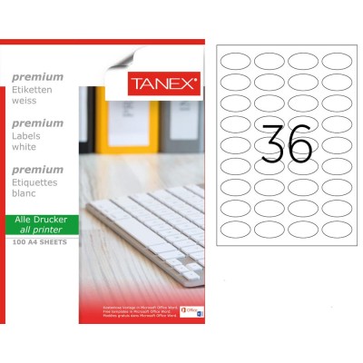 Tanex TW-2148 40,6x25,4 mm Sökülebilir Etiket 100 Lü