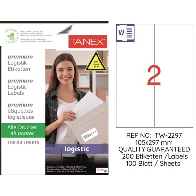 Tanex Tw-2297 Sevkiyat ve Lojistik Etiketi 105x297 mm