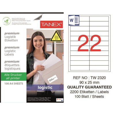 Tanex Tw-2320 Sevkiyat ve Lojistik Etiket 90x25 mm