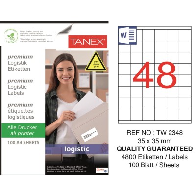 Tanex Tw-2348 Sevkiyat ve Lojistik Etiket 35x35 mm