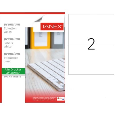 Tanex TW-2402 210x143 mm Sökülebilir Etiket 100 Lü