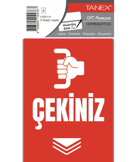 Tanex Uyr-111 Çekiniz Uyarı Etiketi 2 Li Paket