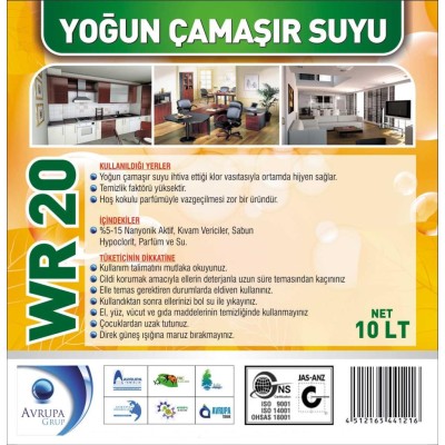 WR 20 Yoğun Çamaşır Suyu 10 Litre