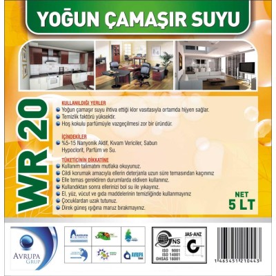 WR 20 Yoğun Çamaşır Suyu 5 Litre