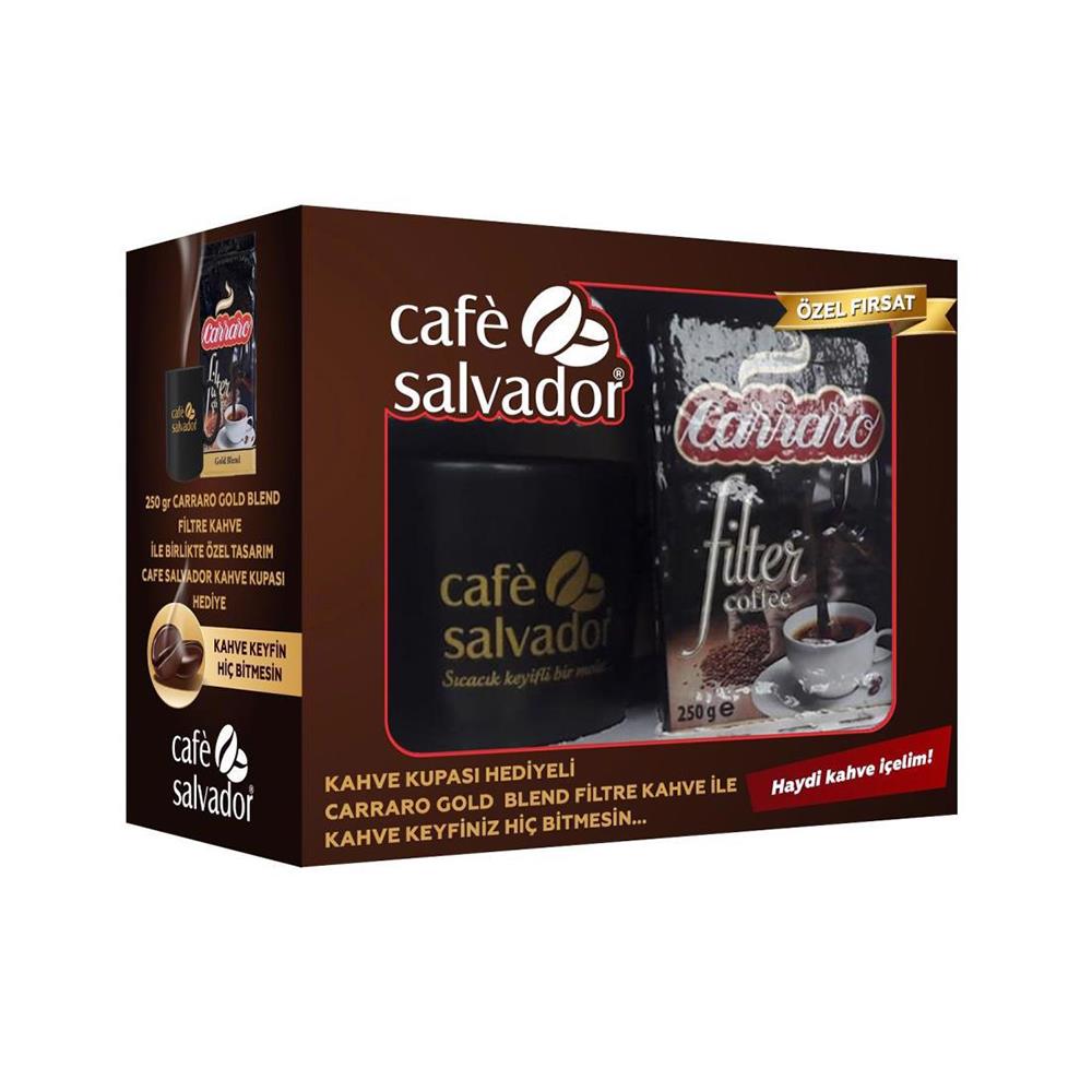 Café Salvador Carraro Gold Blend Filtre Kahve 250 gr.Kupa Hediyeli