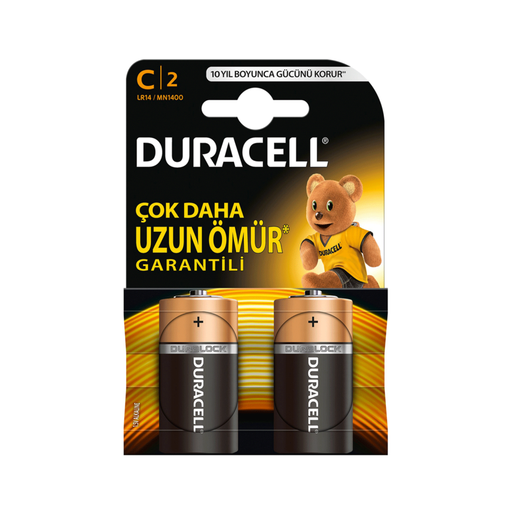 Duracell Alkalin C Orta Boy Pil 2' li Paket