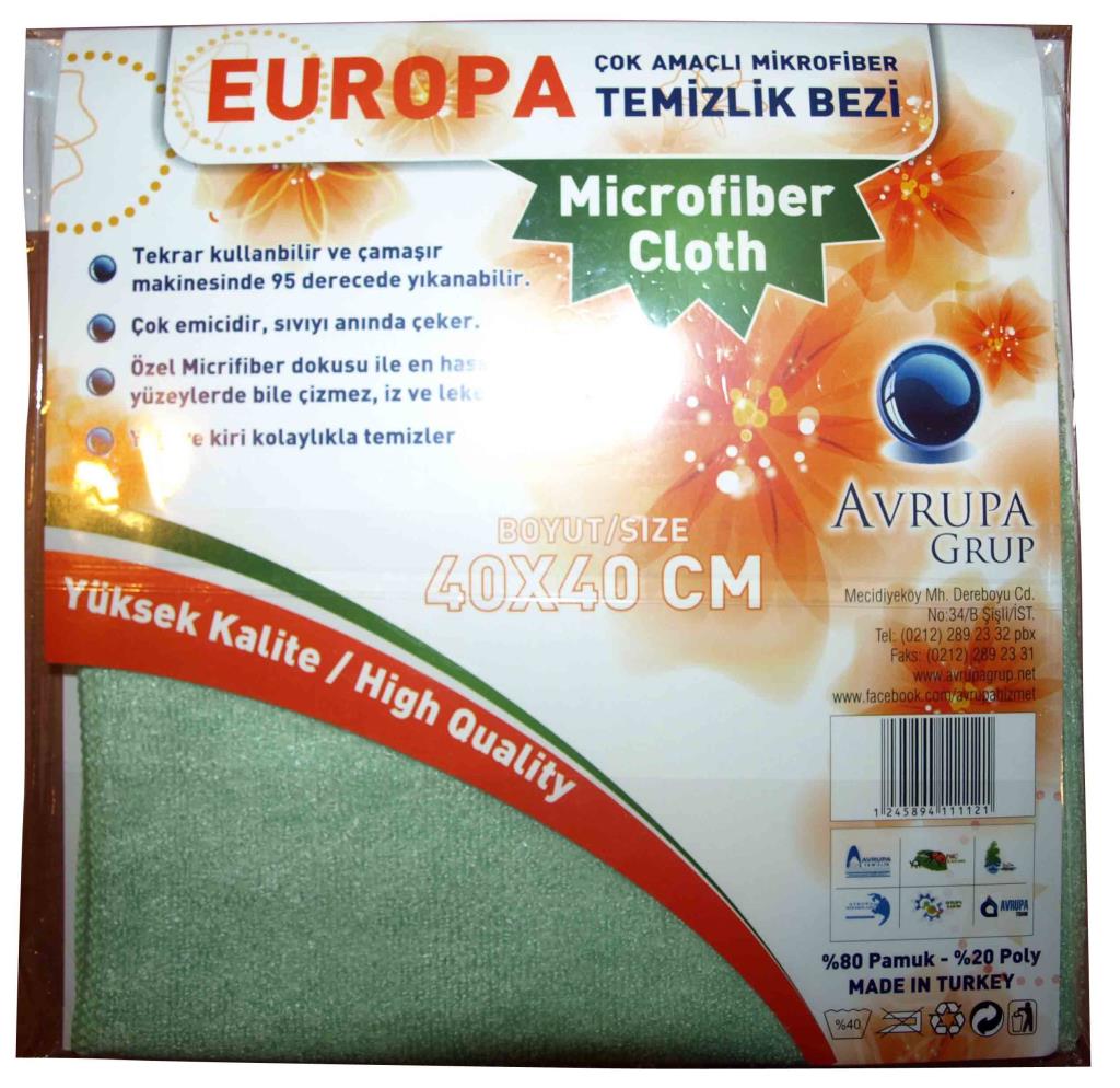 MicroFiber Temizlik Bezi 40*40 Yeşil