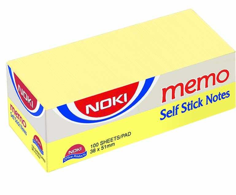 Noki Memo Stıck 38*51 Sarı Yapışkanlı 3 Lü Not Kağıdı