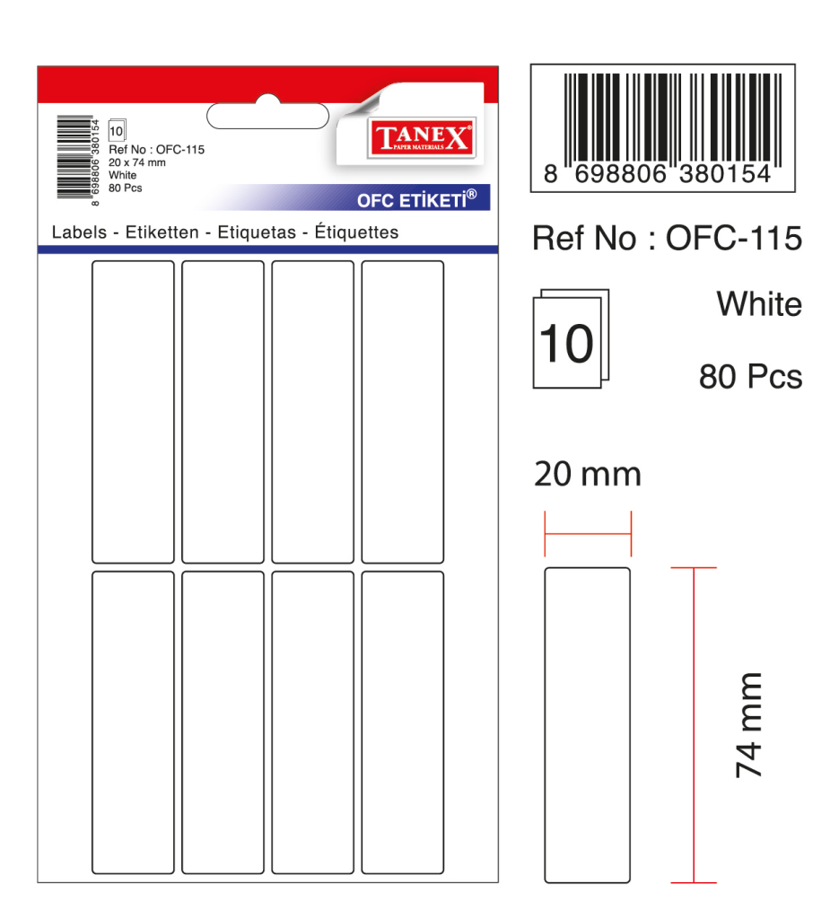 Tanex Ofc-115 Beyaz Ofis Etiketi