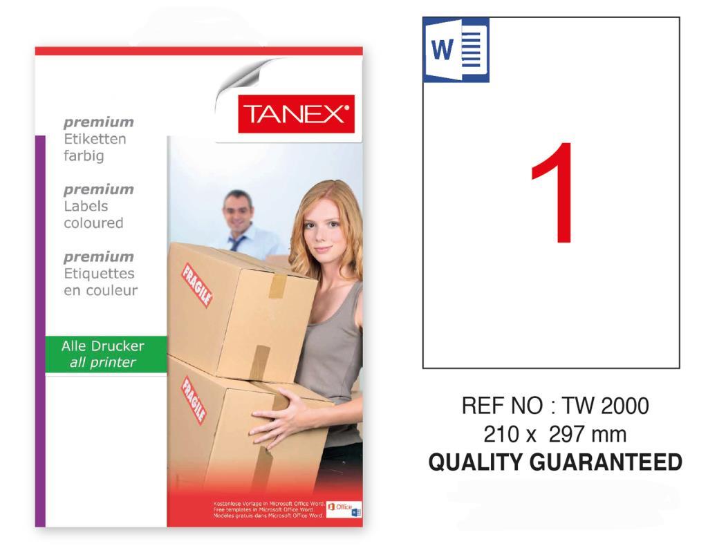 Tanex Tw-2000 Sevkiyat ve Lojistik Etiketi 210x297 mm